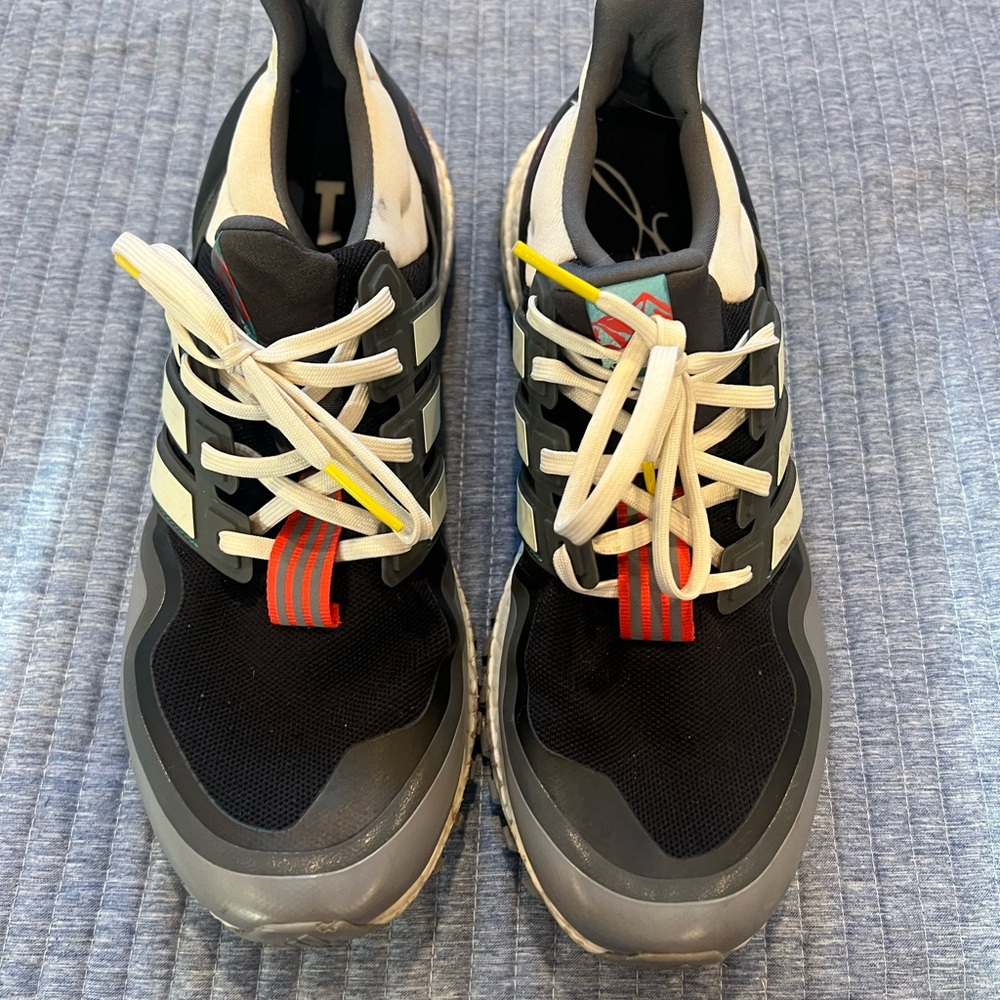 adidas Black and White Sneakers with Breathable Mesh and Cushioned Midsole
